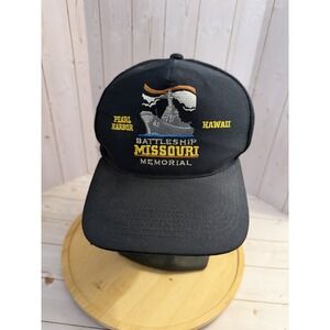 Pearl Harbor Hawaii Battleship Missouri Memorial SnapBack US Navy Blue Hat
